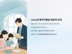 2025 복지지원금 대상자 총정리: 내가 받을 수 있는 복지혜택은?