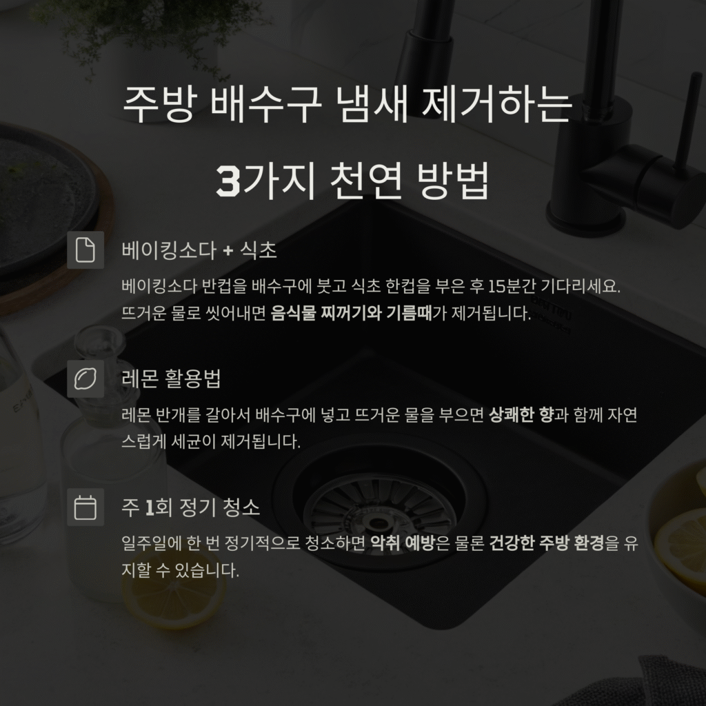 주방 싱크대 배수구 냄새 없애는 법 – 깔끔하고 쾌적한 주방 만들기