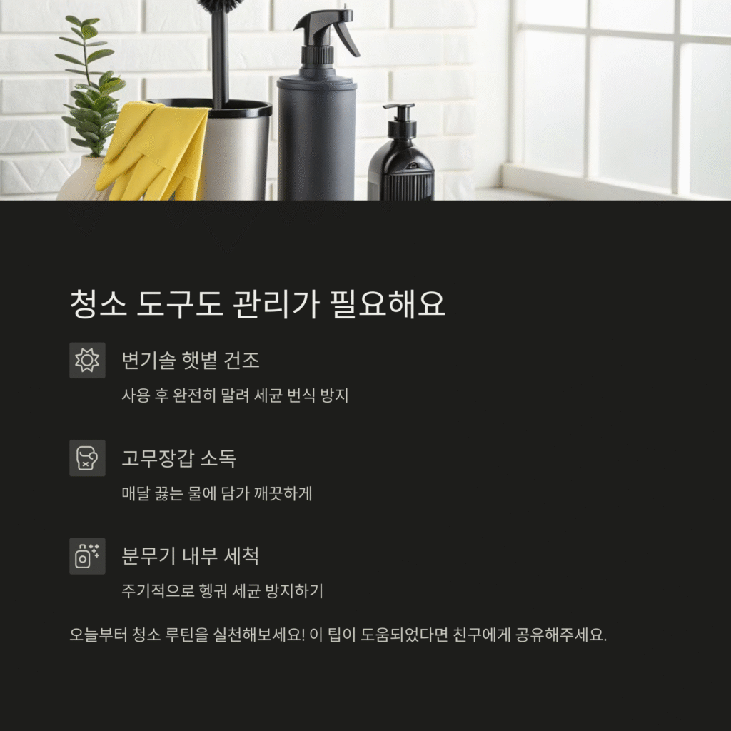 청소도구 관리 필요해요