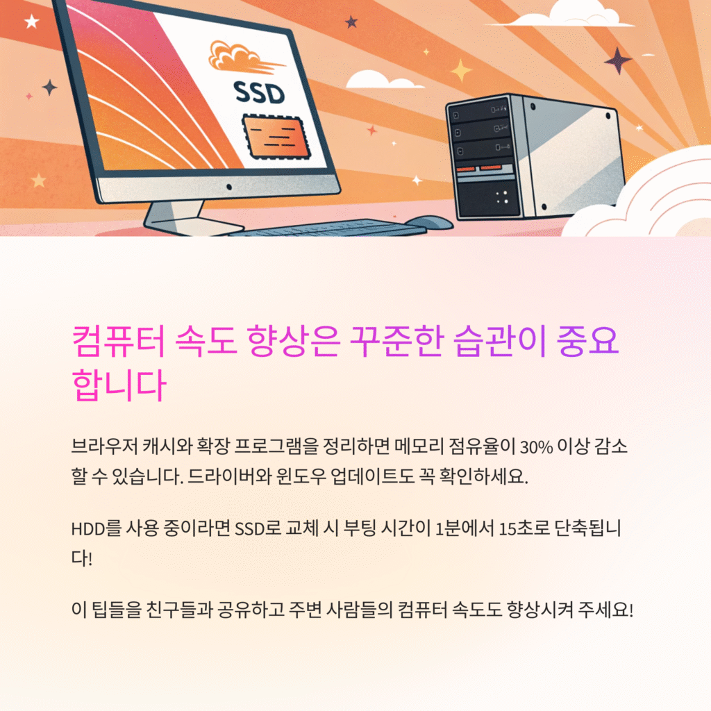 컴류터 속도 향상은 습관이 중요