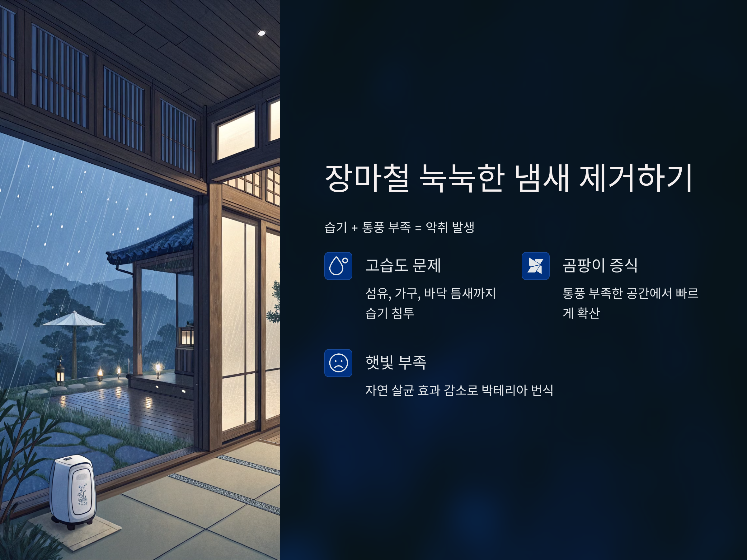 장마철 눅눅한 냄새, 집 안 구석구석 말끔히 없애는 법