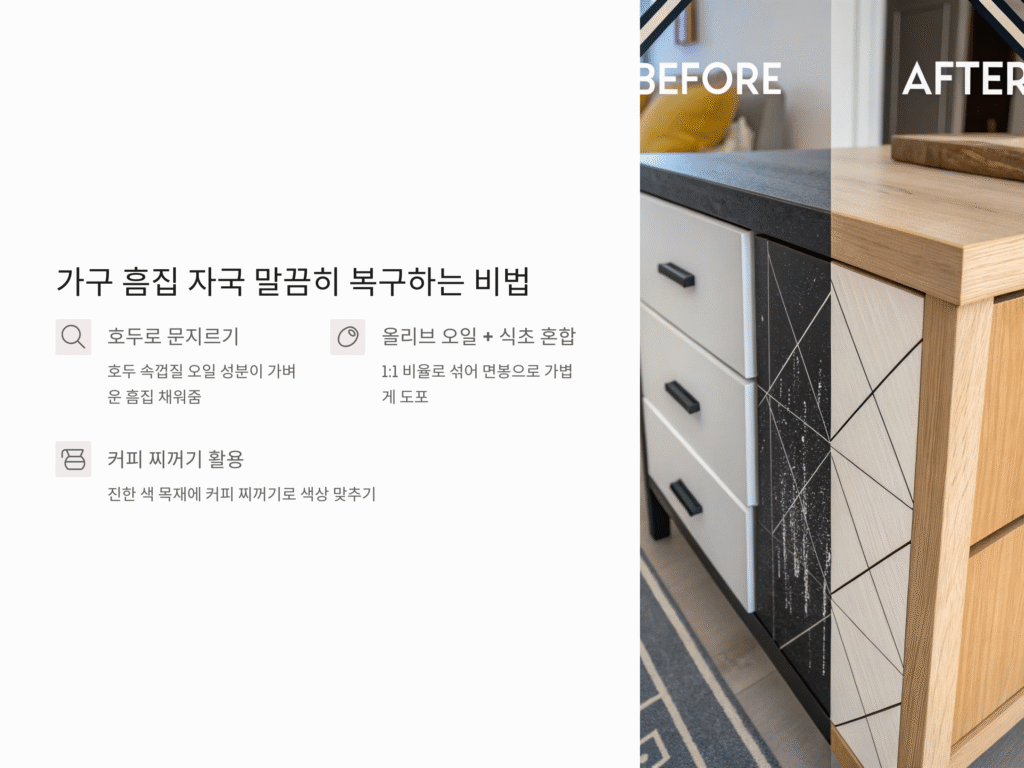 생활 속 흔적, 가구 긁힘 자국 말끔히 복구하는 비법