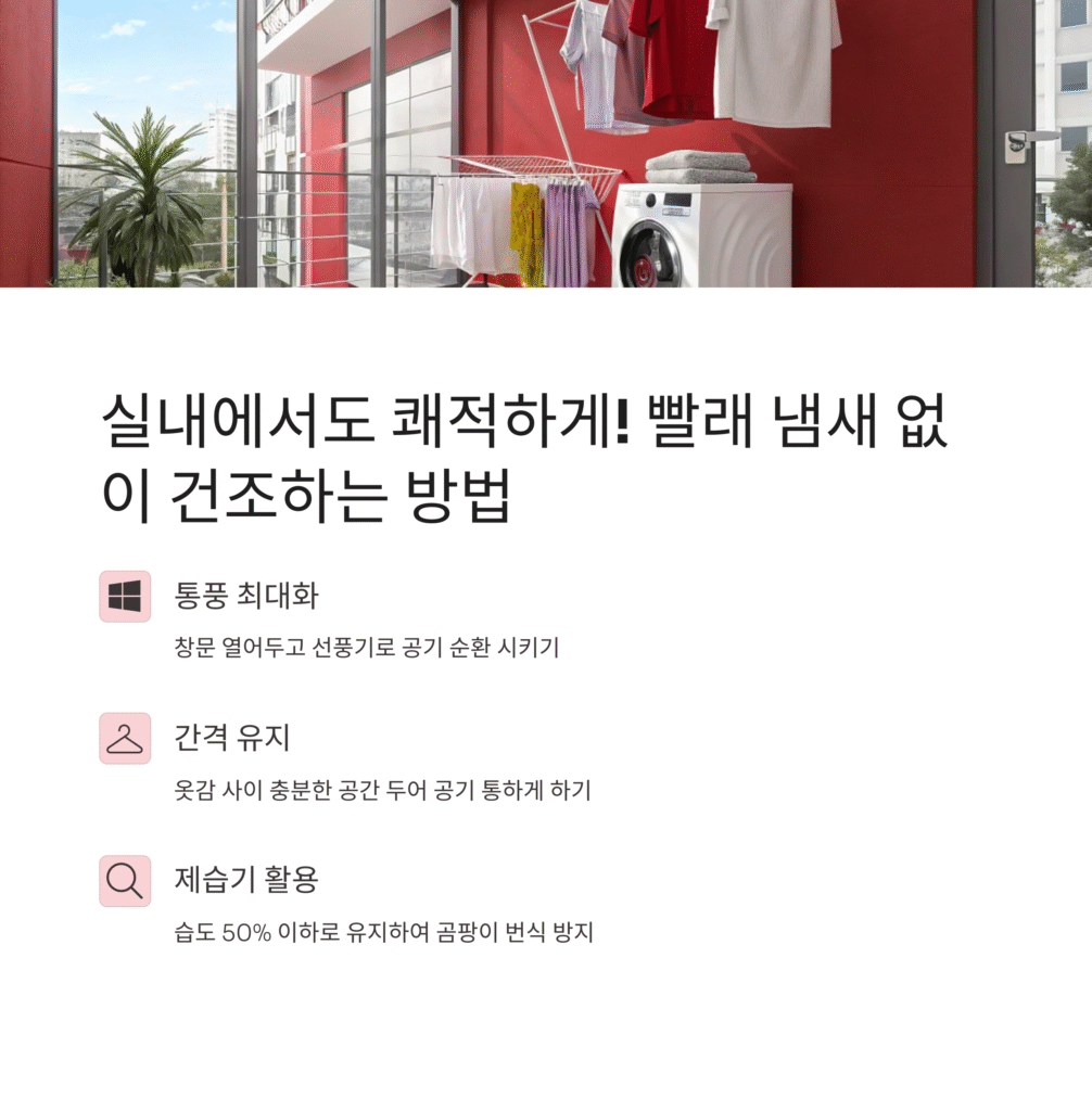 빨래 냄새 없이 실내에서 효과적으로 건조하는 방법