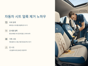 자동차 시트 얼룩, 쉽게 지우는 실전 세척 노하우