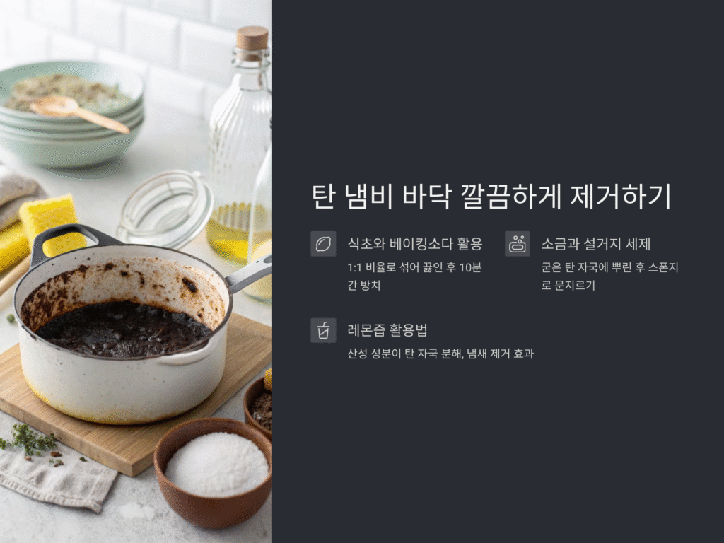 냄비 바닥 탄 자국, 깔끔하게 제거하는 현실적인 방법