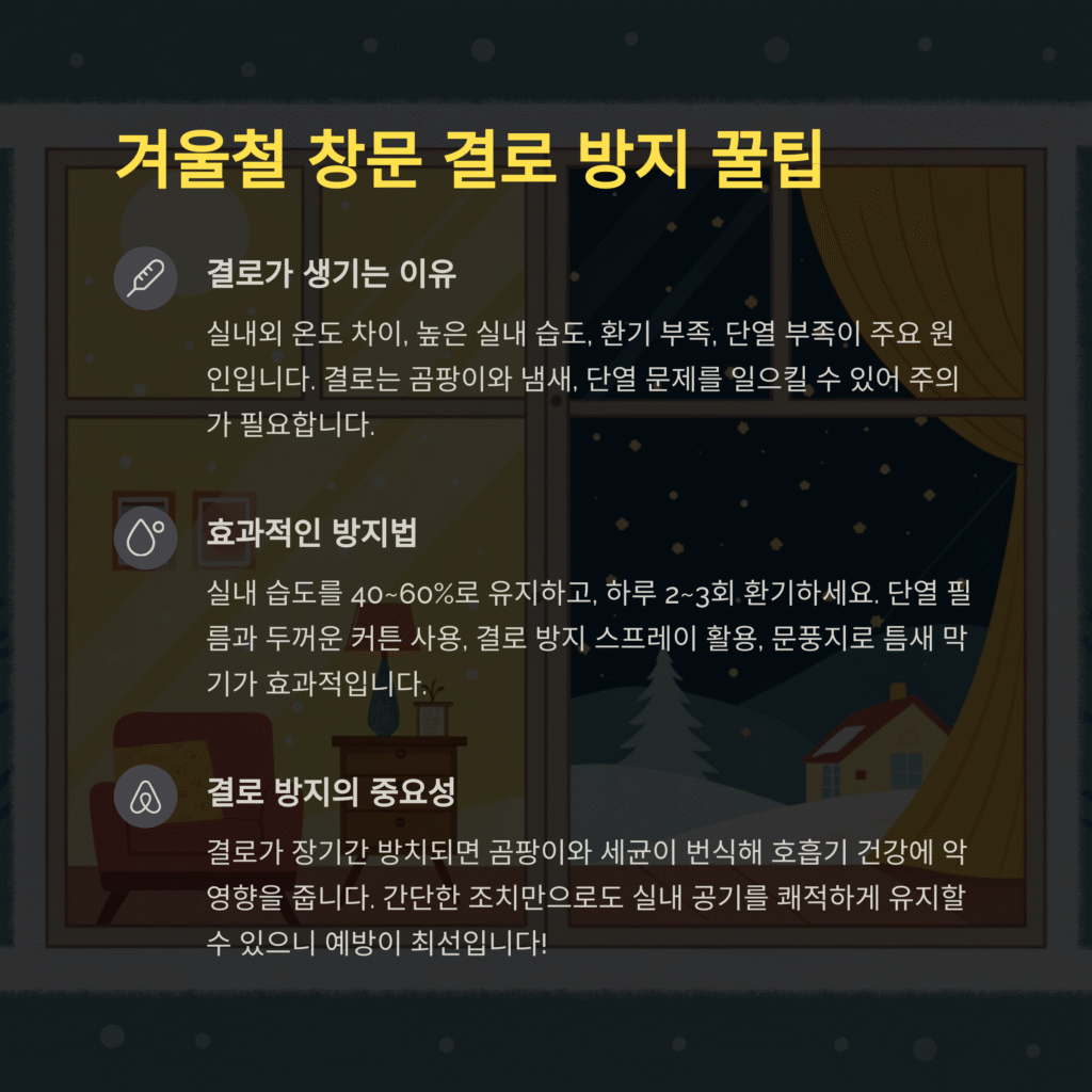겨울철 창문 결로 방지법