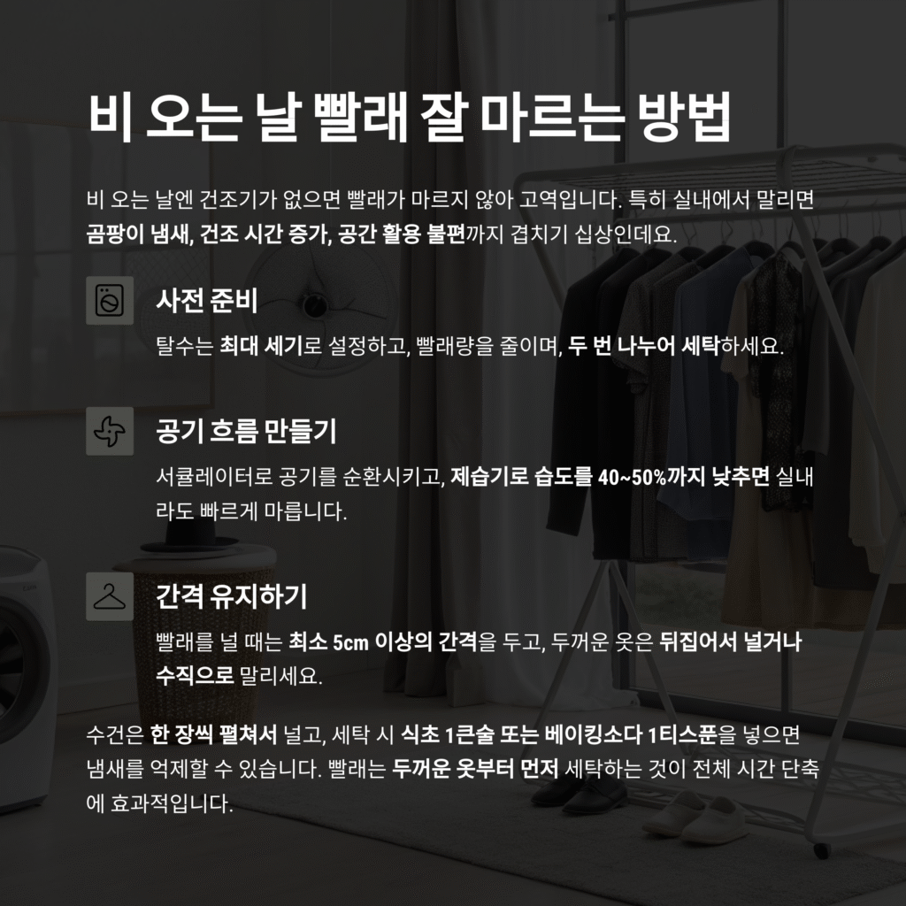 비 오는 날 빨래 잘 마르는 방법