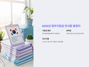 2025년 정부지원금 안내문 총정리 – 놓치면 손해보는 제도