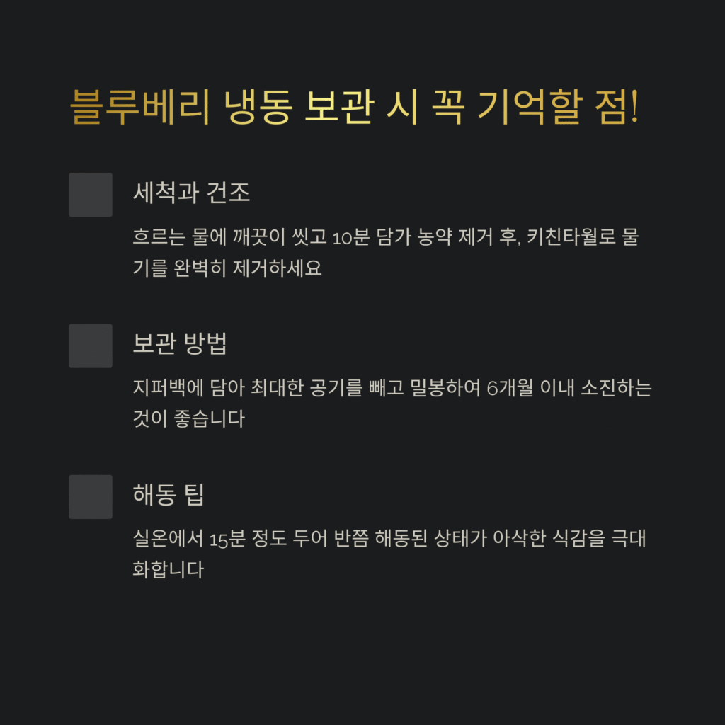 블루베리 냉동 보관 시 유의점, 신선함을 오래 유지하는 방법