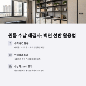 원룸 벽면 선반 설치로 수납력 200% 올리는 인테리어 꿀팁