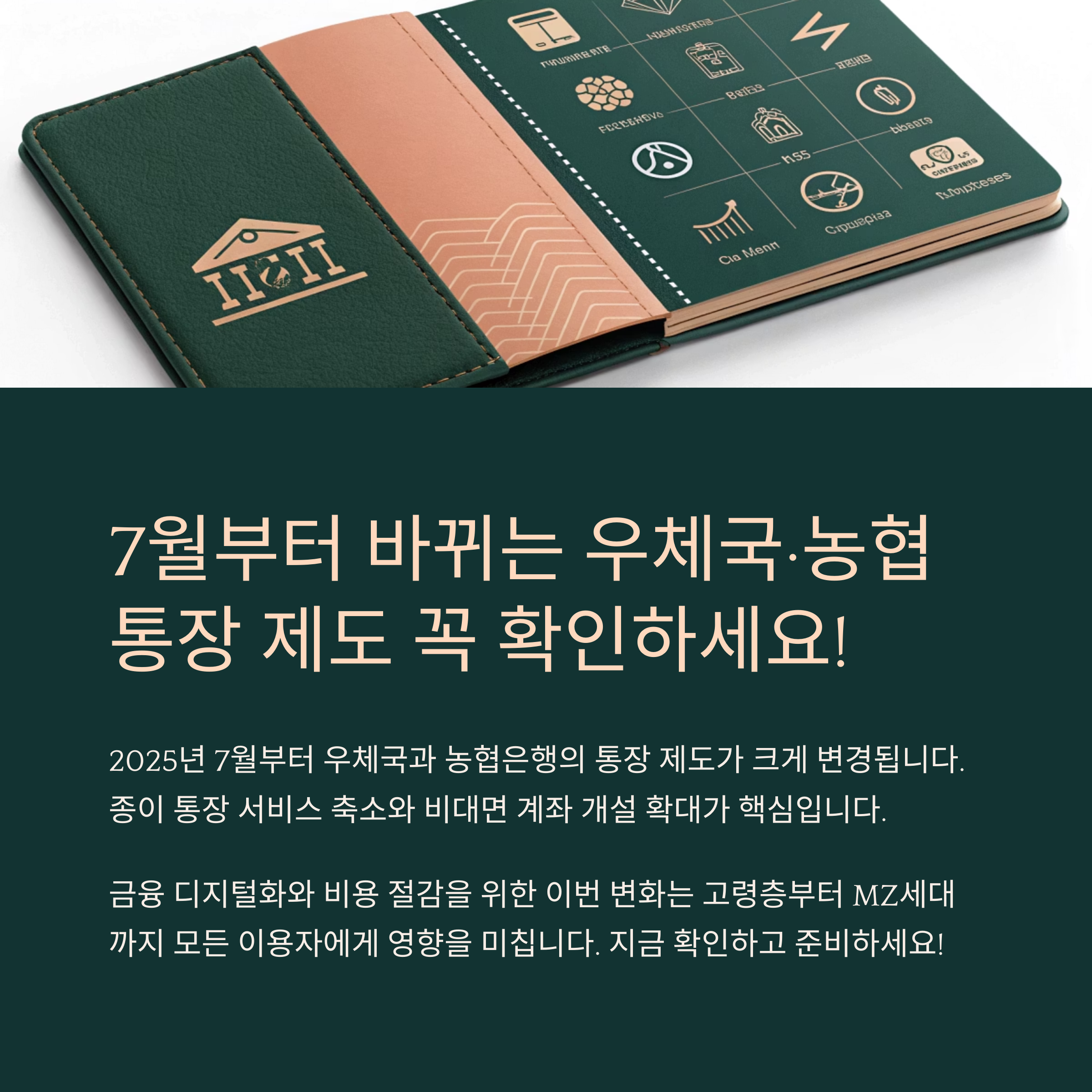 7월부터 달라지는 우체국·농협 통장 제도, 반드시 확인해야 할 변화