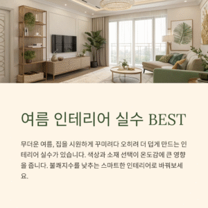 여름 인테리어, 시원하려다 더 더워지는 실수 TOP