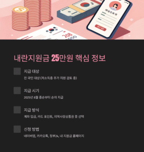 내란지원금 25만원, 언제부터 어떻게 지급될까? 지금 꼭 알아야 할 핵심 정보