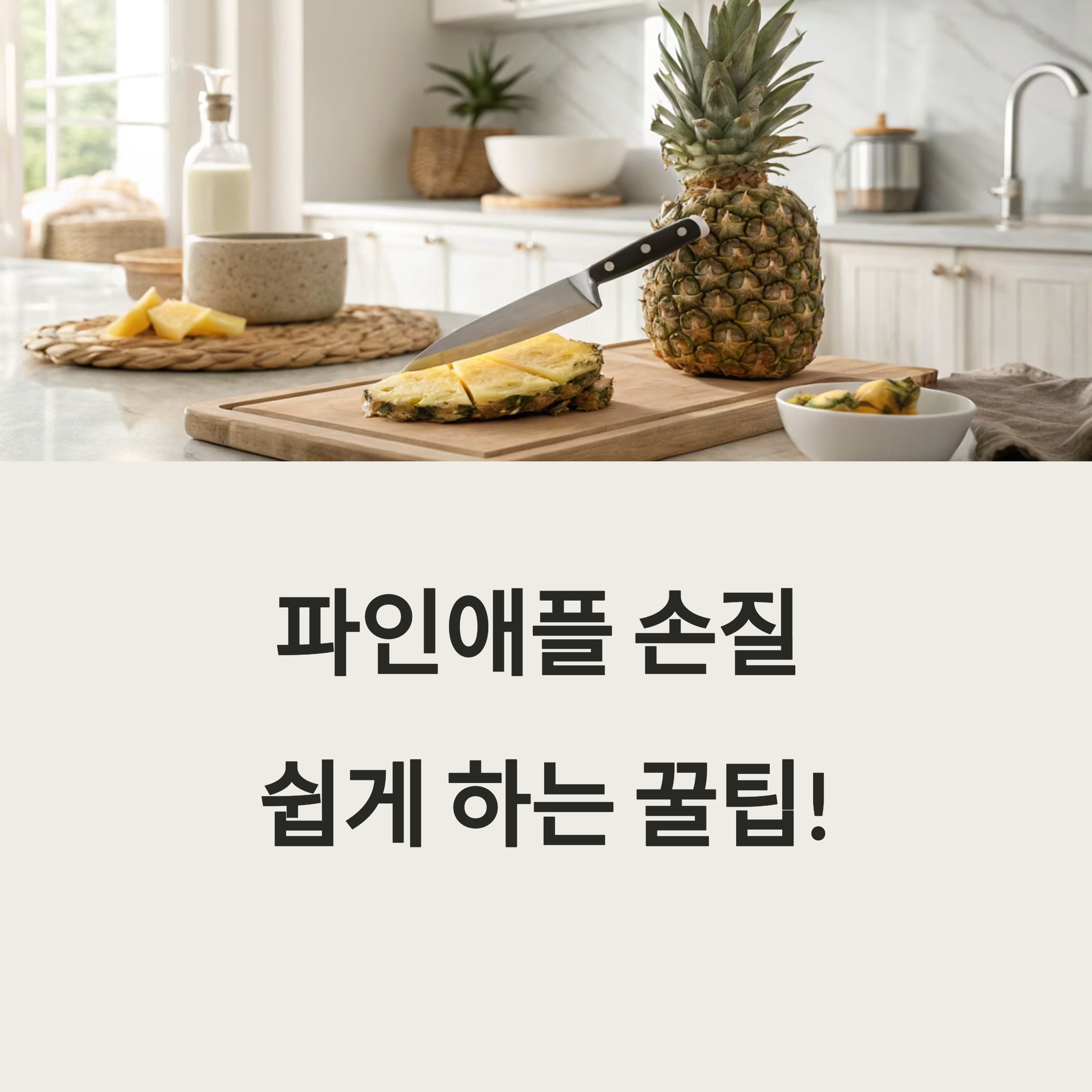파인애플 손질 쉽게 하는 꿀팁! 누구나 따라하는 빠른 커팅법