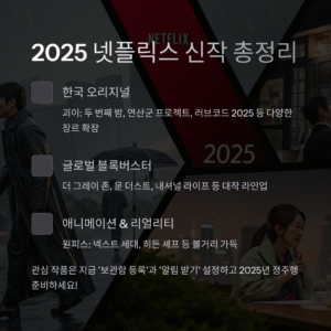 2025년 넷플릭스 신작 총정리: 장르별 기대작 한눈에 보기