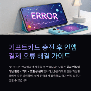 기프트카드 충전 후 인앱결제 오류 해결법 (한국 전용 사용 제한 오류)