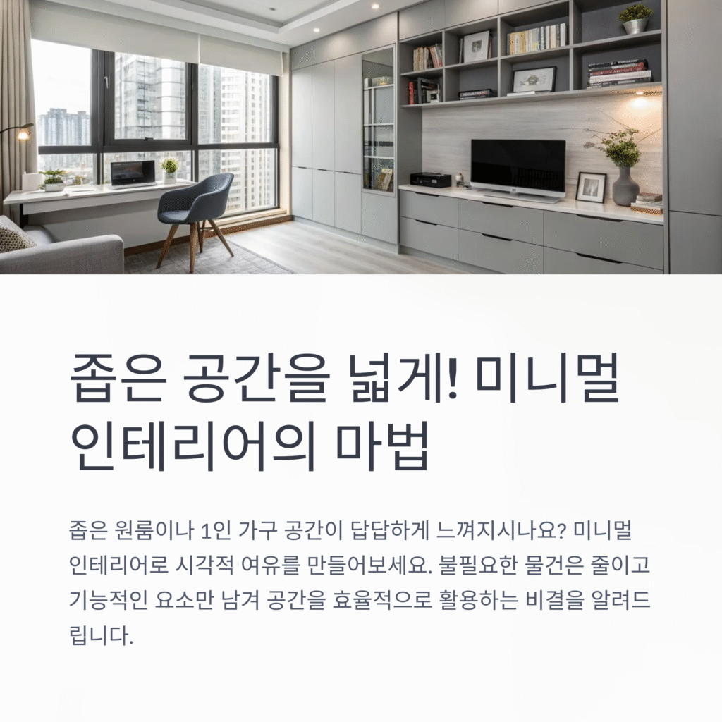 좁은 집도 넓어 보이게! 미니멀 인테리어로 공간 살리는 비결