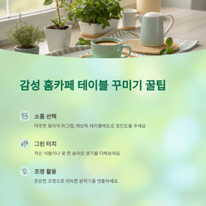 감성 홈카페 테이블 꾸미기 꿀팁, 집에서도 카페 분위기 완성!