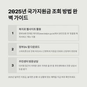 2025년 국가지원금 조회 방법 완벽 가이드