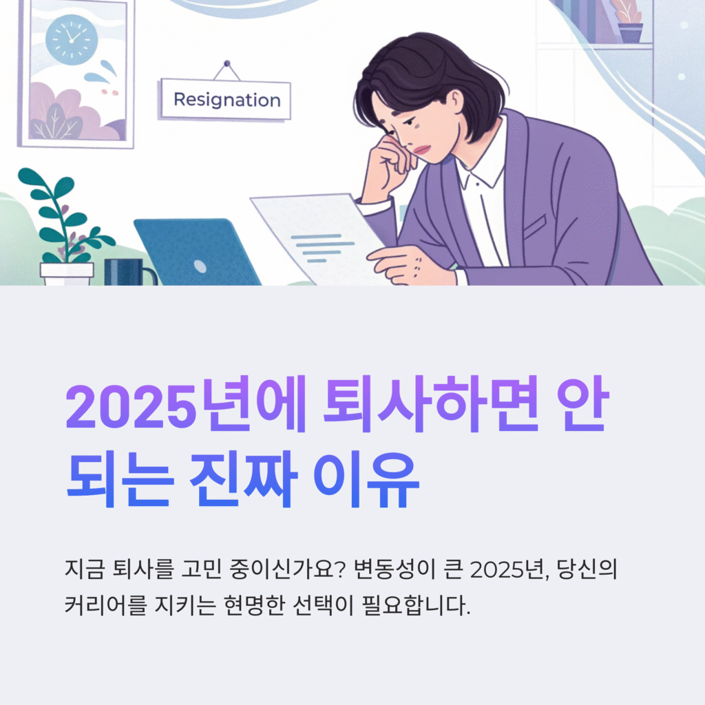 2025년에 퇴사하면 안 되는 진짜 이유, 후회하지 마세요!