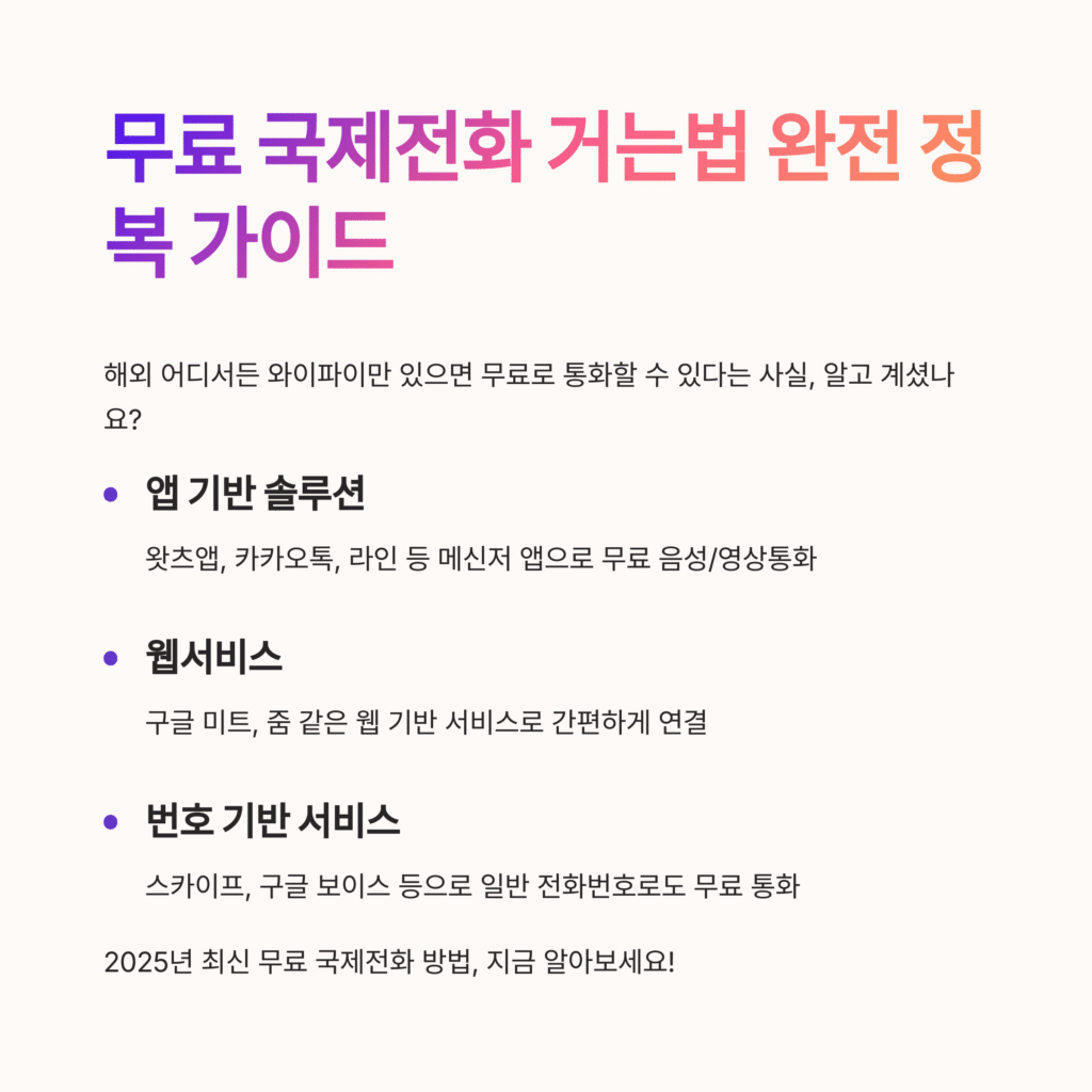 해외 어디서든 무료로 국제전화 거는 법