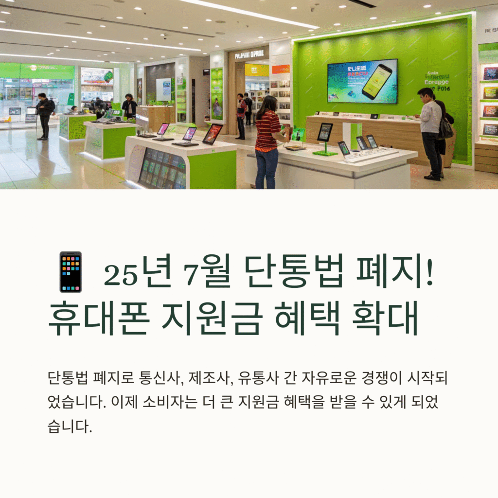 2025년 7월 단통법 폐지! 휴대폰 지원금 얼마나 받을 수 있을까?