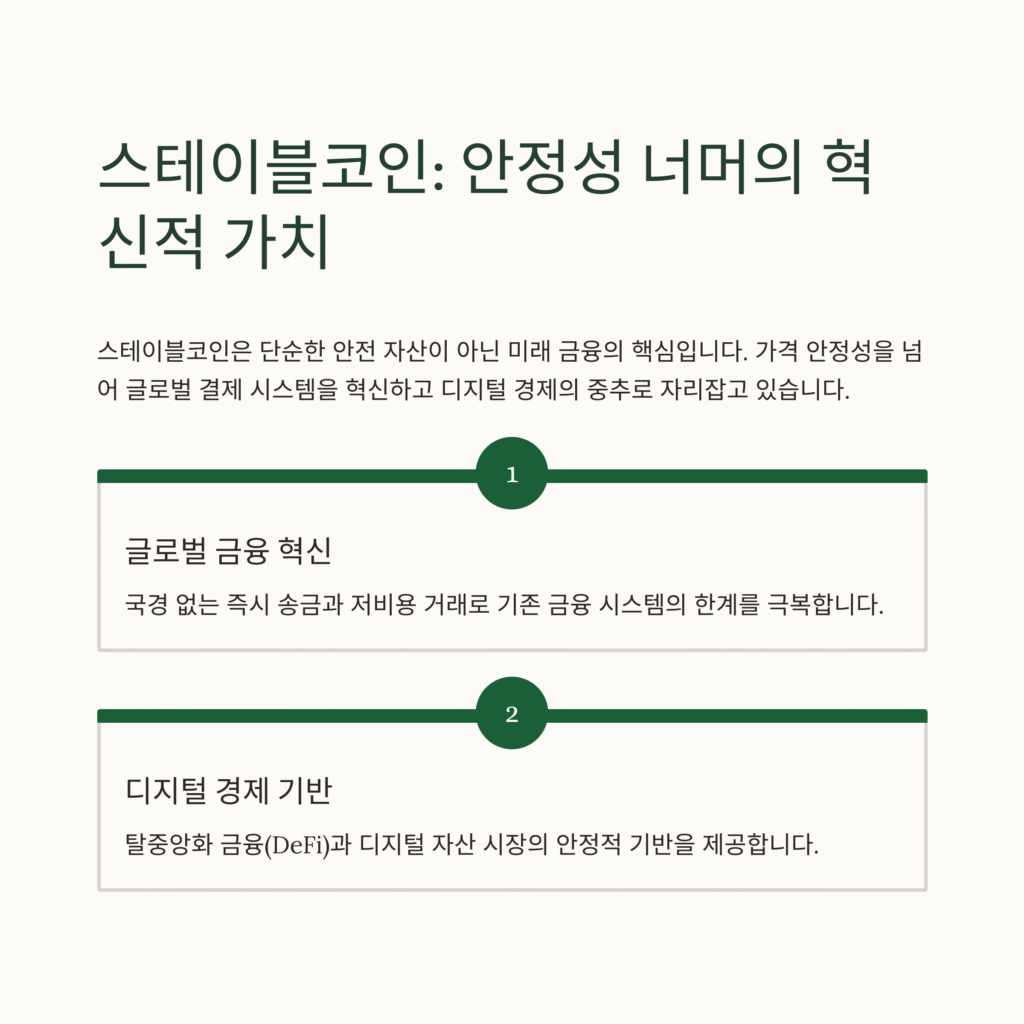 스테이블코인 변동성 없는 투자 시대?  안정성 너머 숨겨진 미래 가치