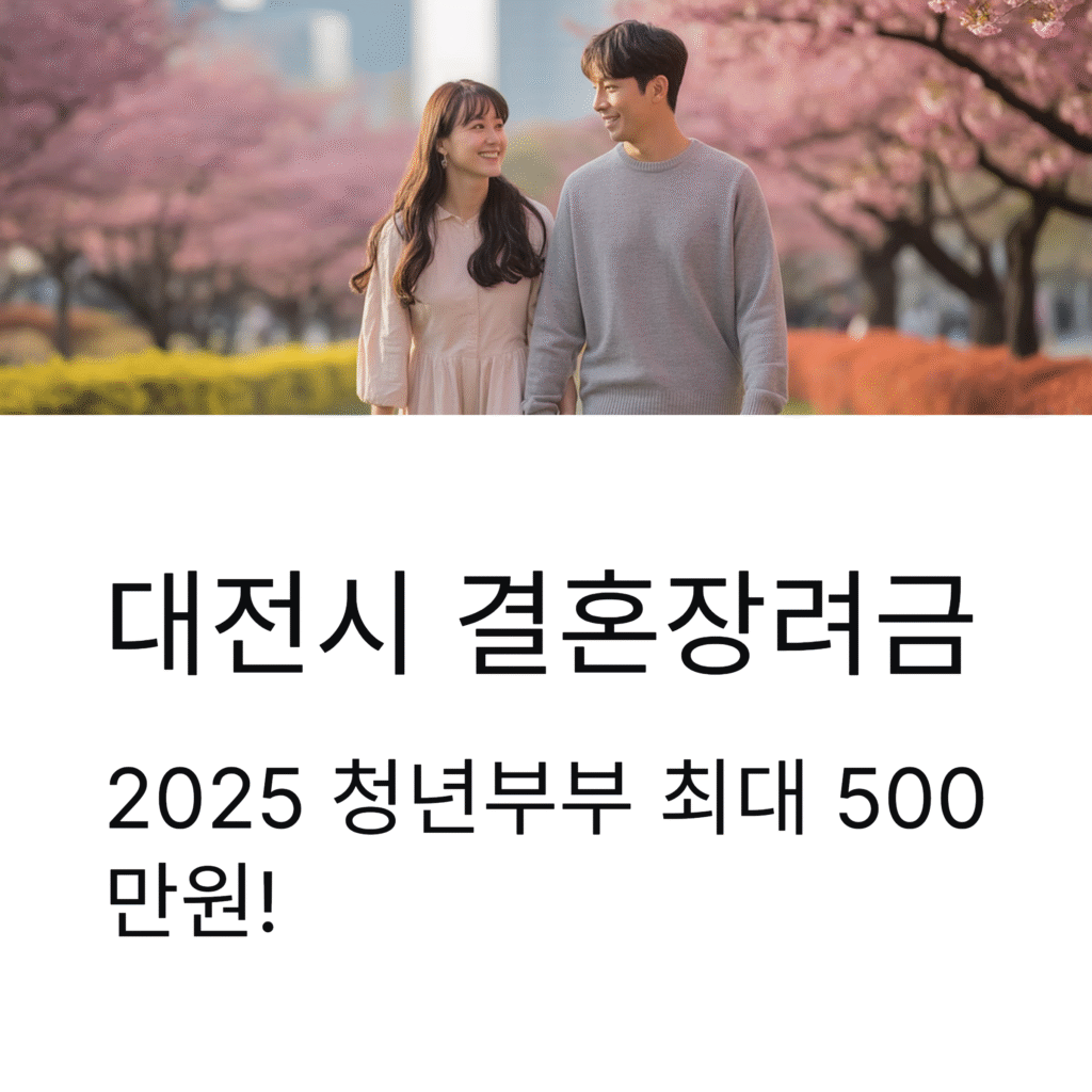 (대전시) 결혼장려금 신청 방법|2025 청년부부 최대 500만원 혜택 받는 법!