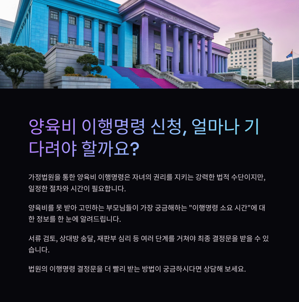 양육비 이행명령 신청 소요 기간, 얼마나 걸릴까?