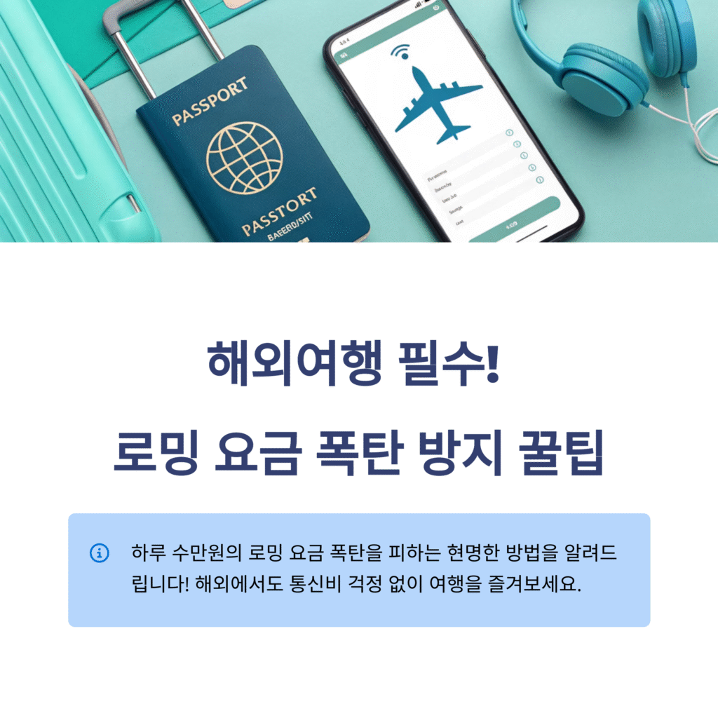 해외여행 필수 정보! 로밍 통화·데이터 알뜰 이용 꿀팁 총정리