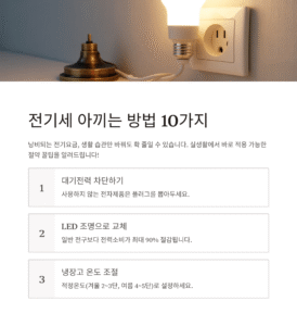 전기세 아끼는 방법 10가지, 실생활 절약 꿀팁 총정리