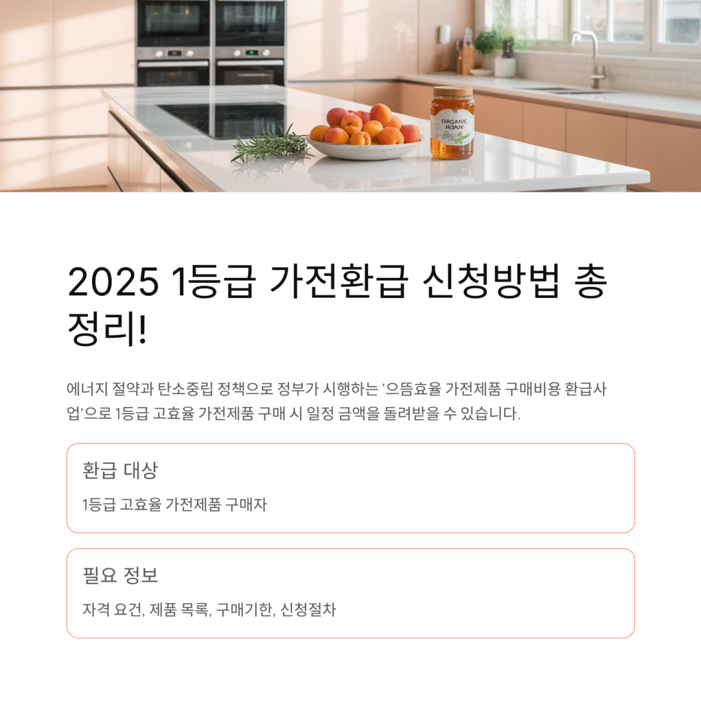 2025 1등급 가전환급 신청방법 총정리! 대상제품부터 환급절차까지 쉽게 이해하기