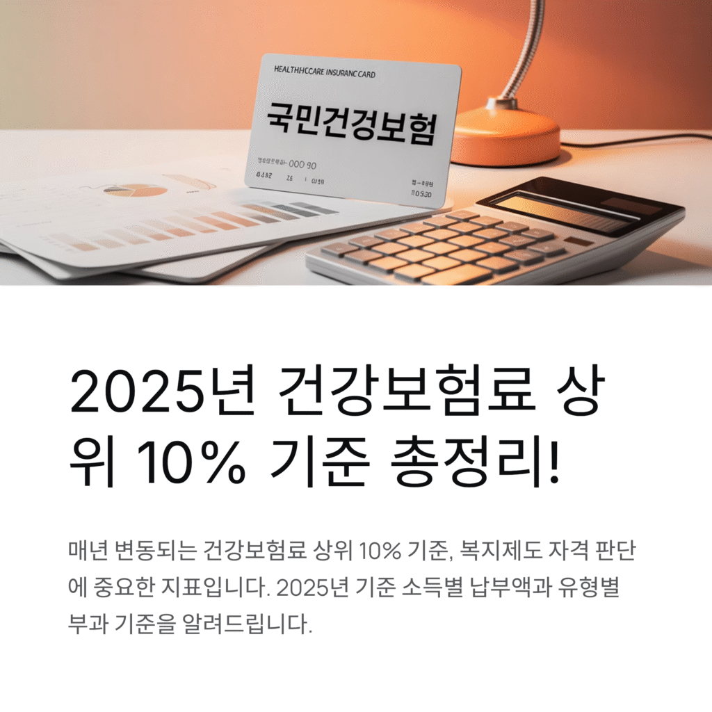 2025년 건강보험료 상위 10% 기준 총정리! 소득기준부터 적용 사례까지 한눈에