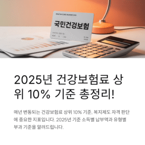 2025년 건강보험료 상위 10% 기준 총정리! 소득기준부터 적용 사례까지 한눈에