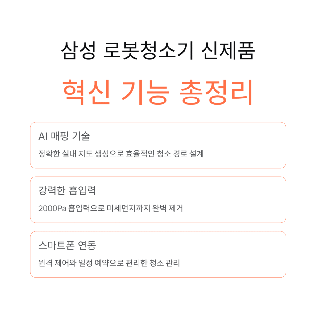 삼성 로봇청소기 신제품 기능 총정리