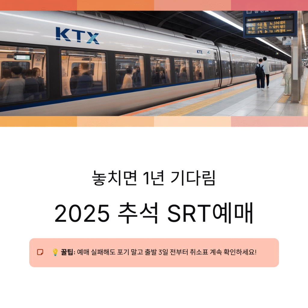 놓치면 1년 기다림, 2025 추석 SRT 예매 꿀팁 총정리