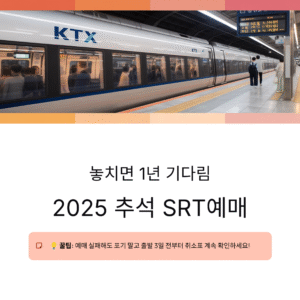 놓치면 1년 기다림, 2025 추석 SRT 예매 꿀팁 총정리