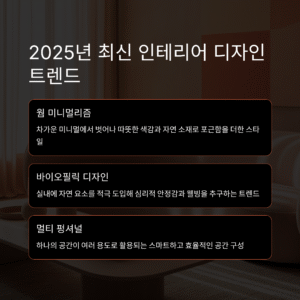 2025년 최신 인테리어 디자인 트렌드 총정리