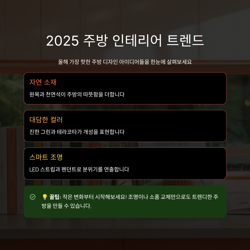 2025 주방 인테리어 트렌드 총정리