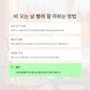 비 오는 날 빨래 잘 마르는 방법