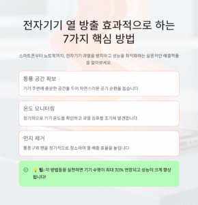 전자기기 열 방출 효과적으로 하는 7가지 핵심 방법