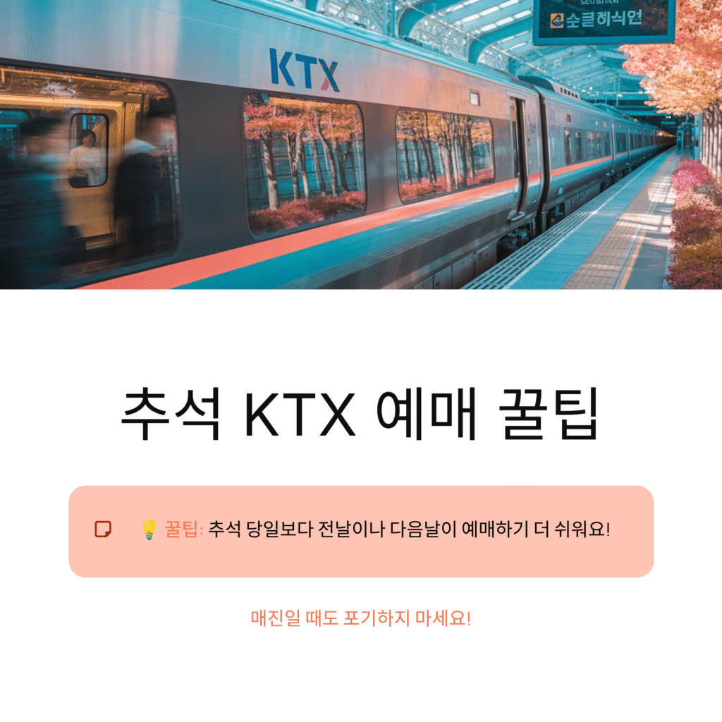 추석명절 KTX 예매 꿀팁(+매진일 때)