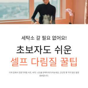 세탁소 가지 않고 셀프 다림질하는 법