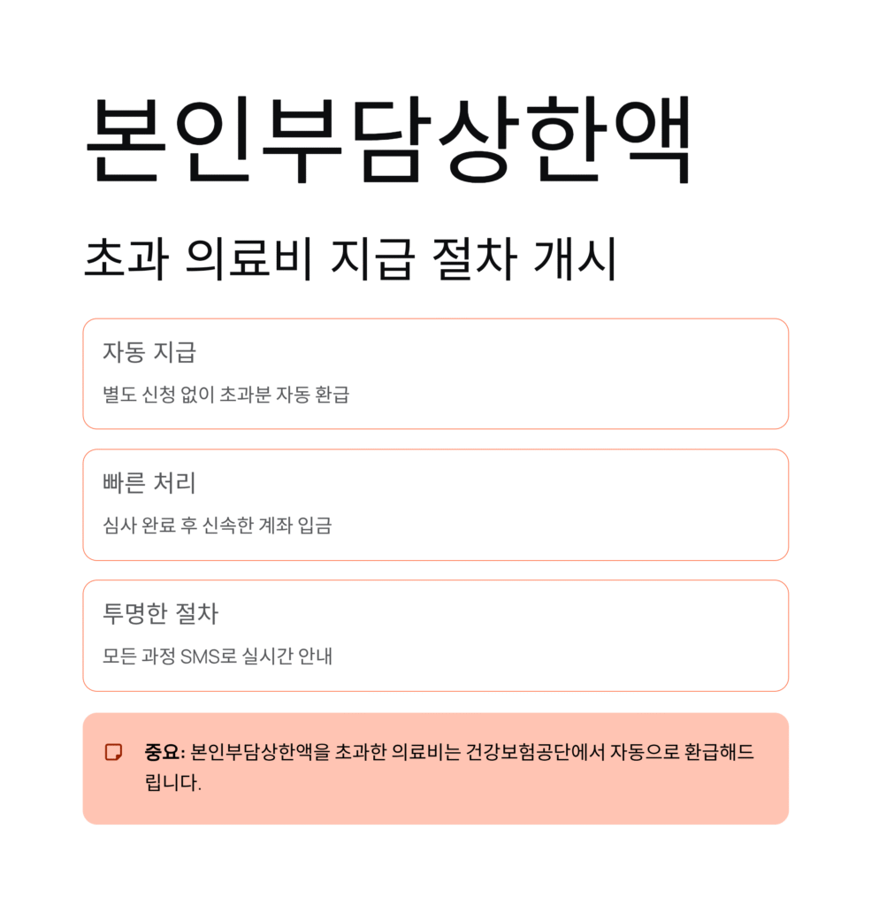 본인부담상한액 초과 의료비 지급 절차 개시 안내