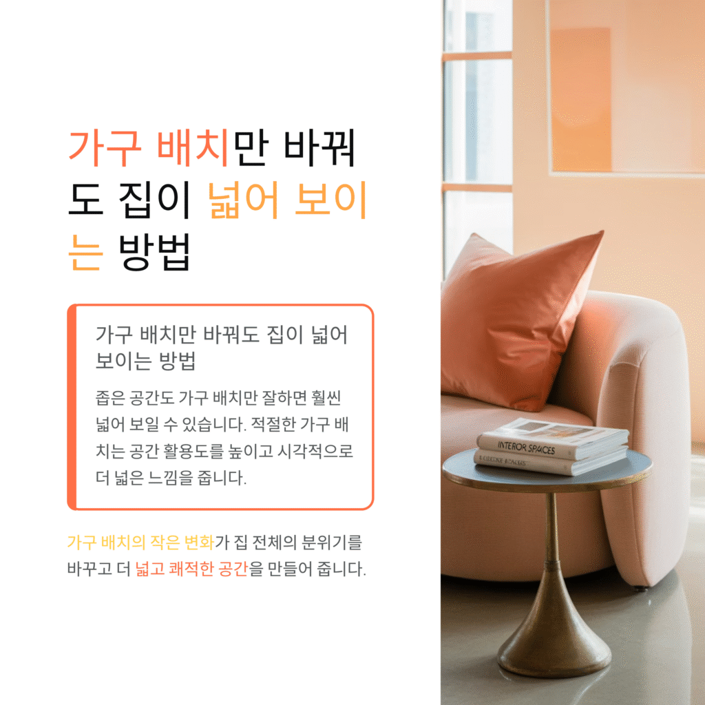 가구 배치만 바꿔도 집이 넓어 보이는 방법