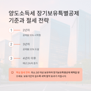양도소득세 장기보유특별공제 기준과 절세 전략