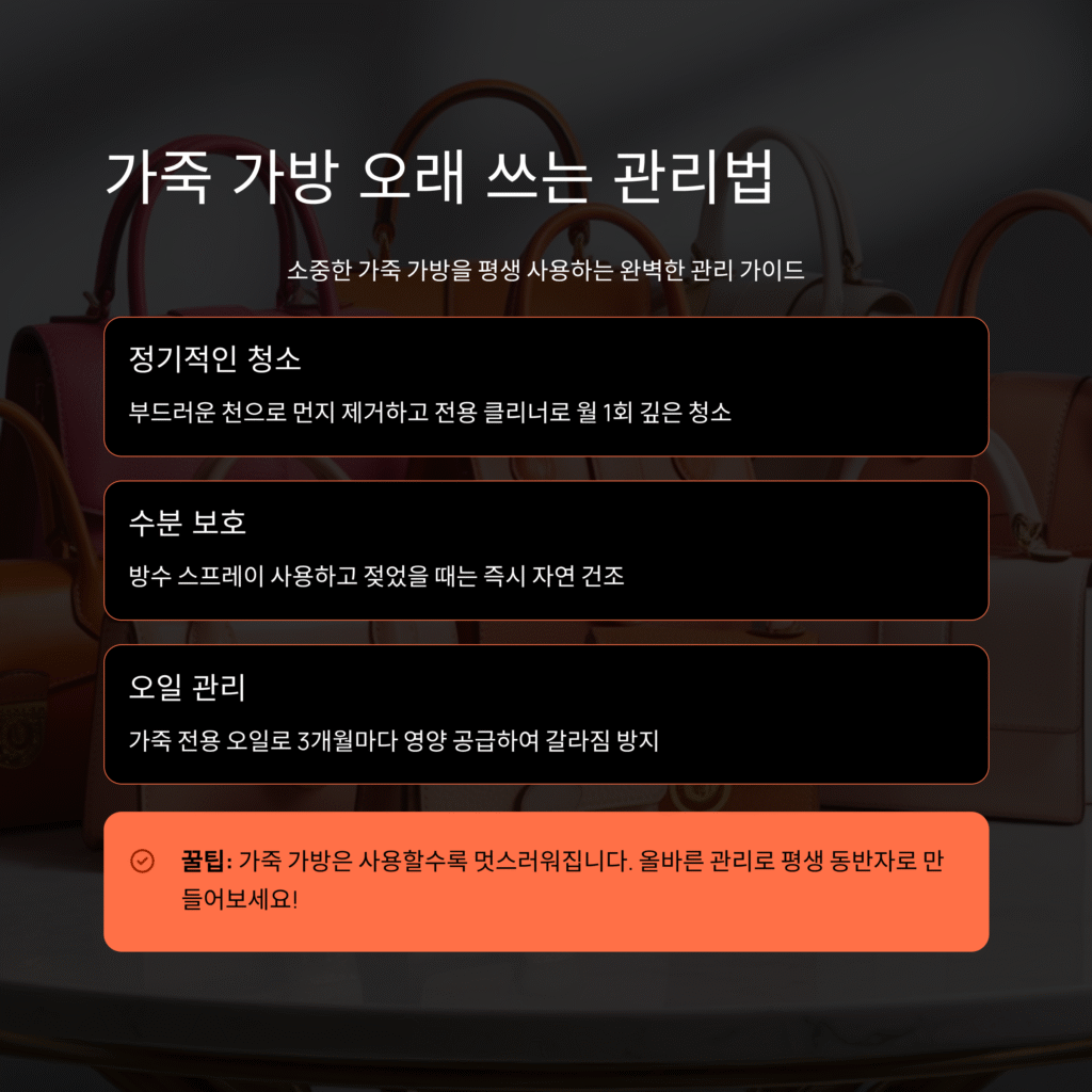 가죽 가방 오래 쓰는 관리법 총정리