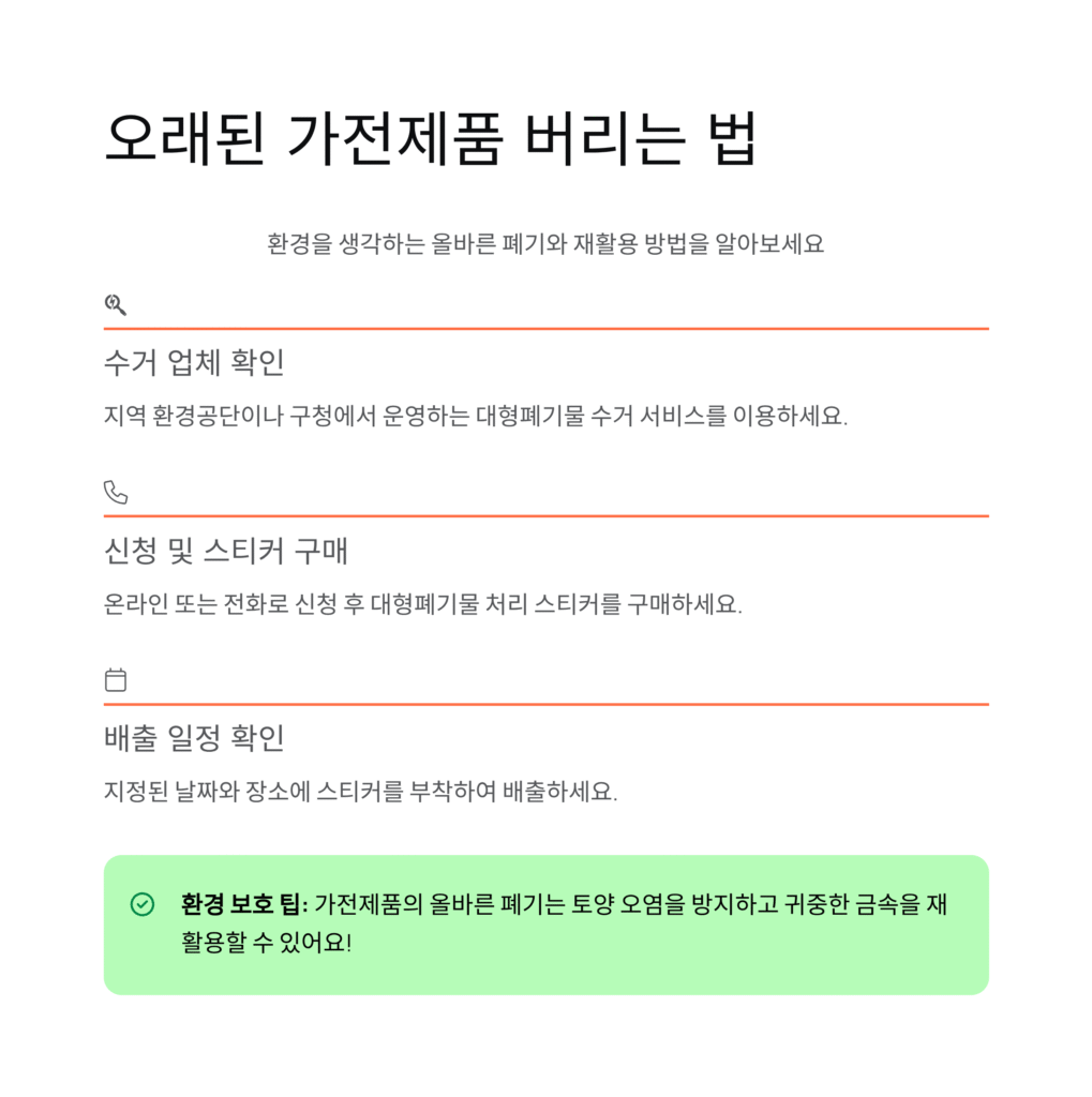 오래된 가전제품 버리는 법과 재활용 방법