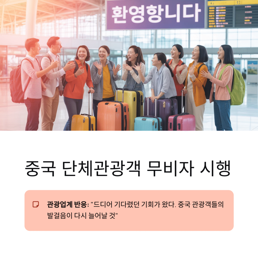 오늘부터 중국 단체관광객 무비자 시행, 관광업계 활력 불붙나