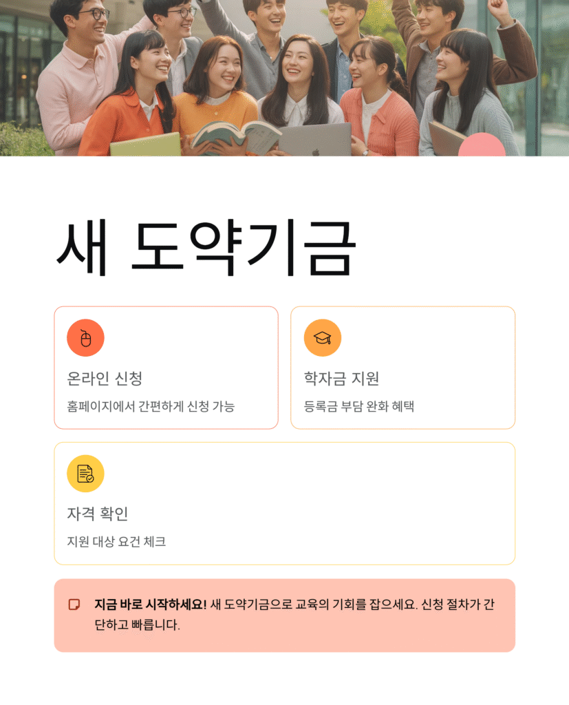 새 도약기금 홈페이지 신청방법, 학자금 지원까지 한눈에 정리